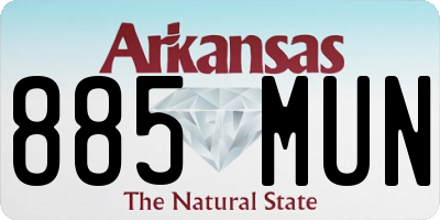 AR license plate 885MUN