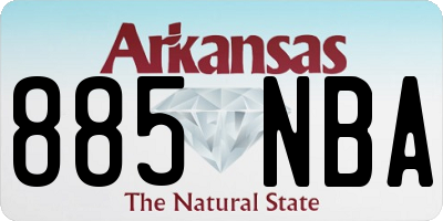 AR license plate 885NBA