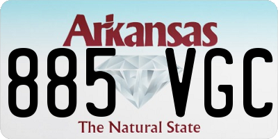 AR license plate 885VGC