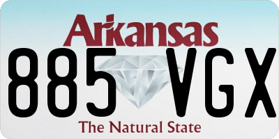 AR license plate 885VGX
