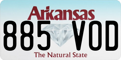 AR license plate 885VOD