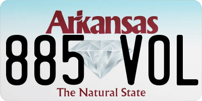 AR license plate 885VOL