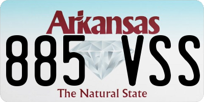 AR license plate 885VSS