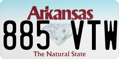 AR license plate 885VTW