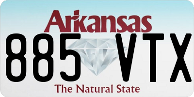 AR license plate 885VTX