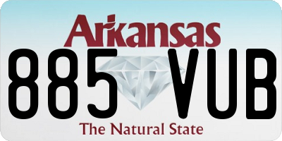 AR license plate 885VUB