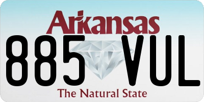 AR license plate 885VUL