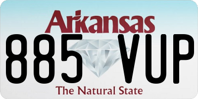 AR license plate 885VUP