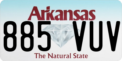 AR license plate 885VUV