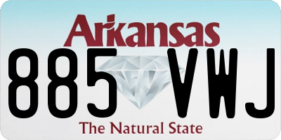 AR license plate 885VWJ