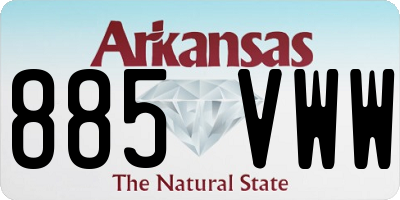 AR license plate 885VWW