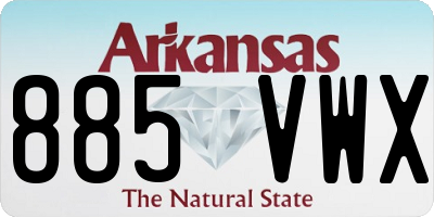 AR license plate 885VWX