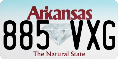 AR license plate 885VXG