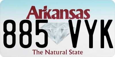 AR license plate 885VYK