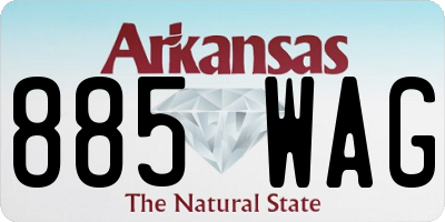 AR license plate 885WAG