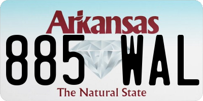 AR license plate 885WAL