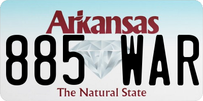 AR license plate 885WAR