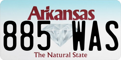 AR license plate 885WAS