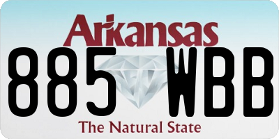AR license plate 885WBB