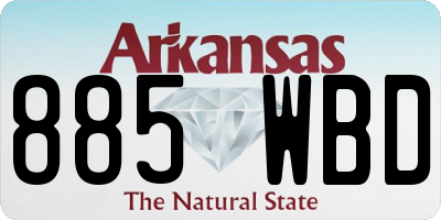 AR license plate 885WBD