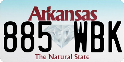 AR license plate 885WBK