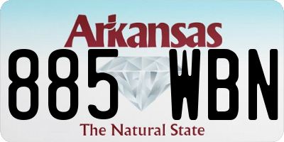 AR license plate 885WBN
