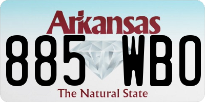 AR license plate 885WBO