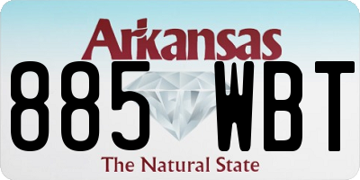 AR license plate 885WBT