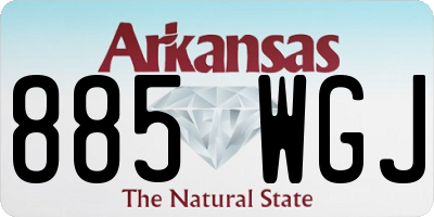 AR license plate 885WGJ