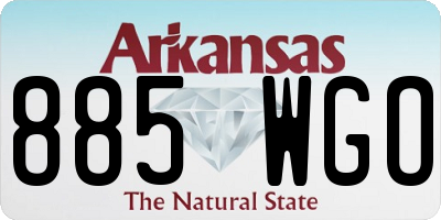 AR license plate 885WGO