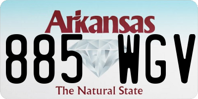 AR license plate 885WGV