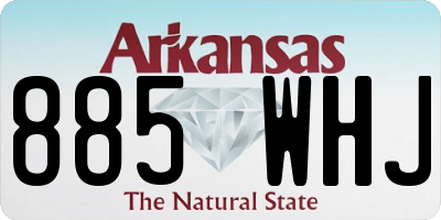 AR license plate 885WHJ