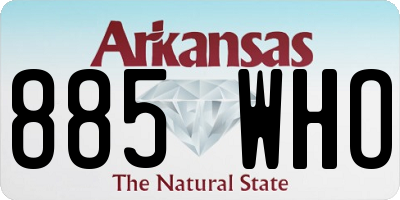 AR license plate 885WHO
