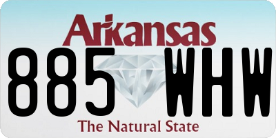 AR license plate 885WHW