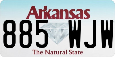 AR license plate 885WJW