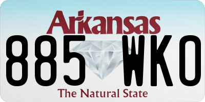 AR license plate 885WKO