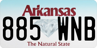 AR license plate 885WNB