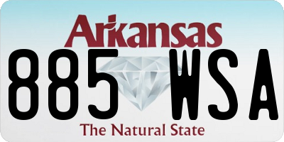 AR license plate 885WSA