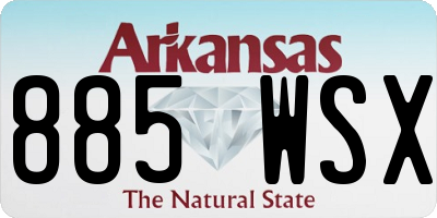 AR license plate 885WSX