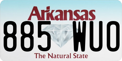 AR license plate 885WUO