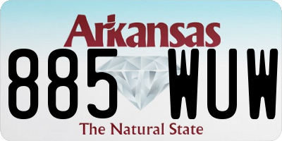 AR license plate 885WUW