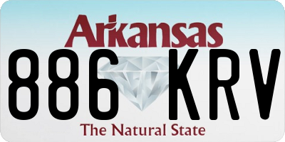 AR license plate 886KRV