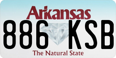 AR license plate 886KSB