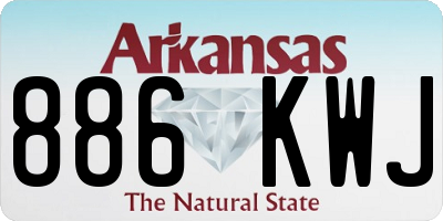 AR license plate 886KWJ