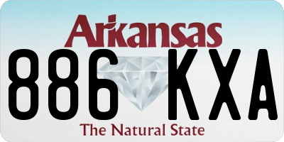 AR license plate 886KXA