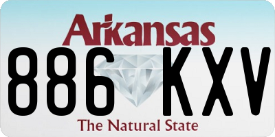 AR license plate 886KXV