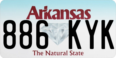 AR license plate 886KYK