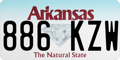 AR license plate 886KZW
