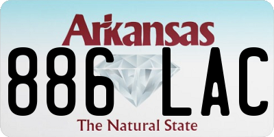 AR license plate 886LAC