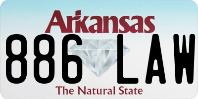 AR license plate 886LAW